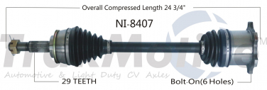    CV Axle Shaft SA NI-8407