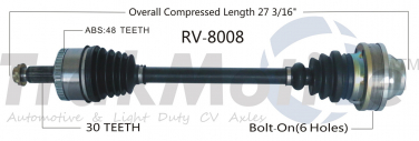    CV Axle Shaft SA RV-8008