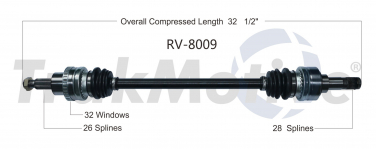    CV Axle Shaft SA RV-8009