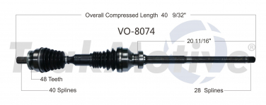    CV Axle Shaft SA VO-8074